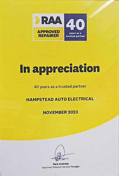 RAA 40 Years appreciation
